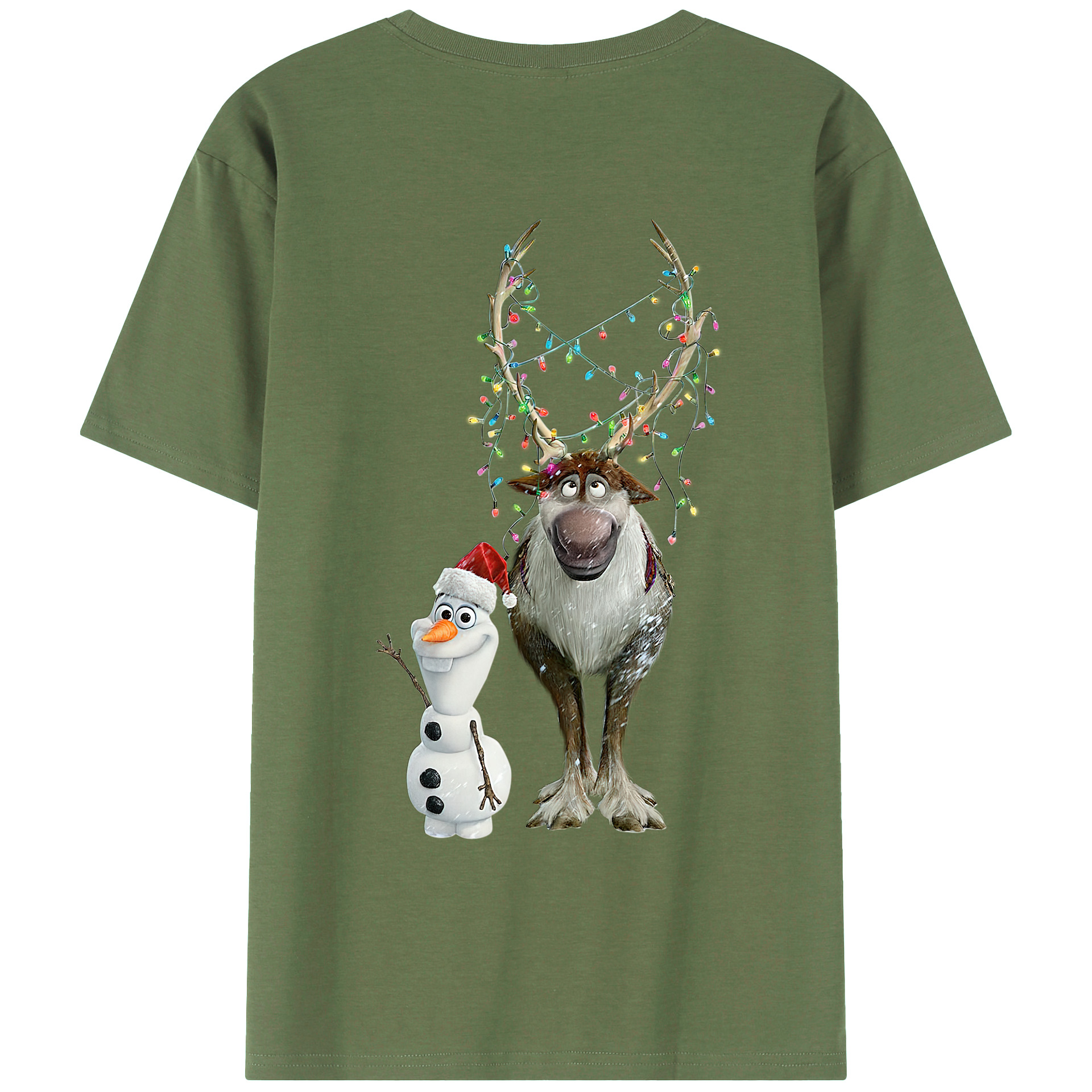 （画像用） アナと雪の女王 アンナ エルサ Frozen Anna Elsa 綿100％ メンズ半袖Tシャツ（バックプリント） 通気性